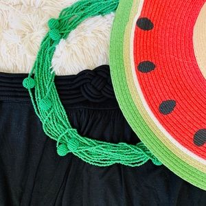 Anthropologie Green Beaded layered Necklace